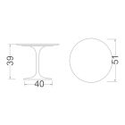 Eero Saarinen Coffee Table H 39 with Round Top in Emperador Dark Marble Viadurini