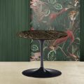 Eero Saarinen H 39 Coffee Table with Round Top in Emperador Dark Marble - Scarlet