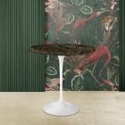 Eero Saarinen H 52 Oval Coffee Table in Emperador Dark Marble Made in Italy - Scarlet Viadurini