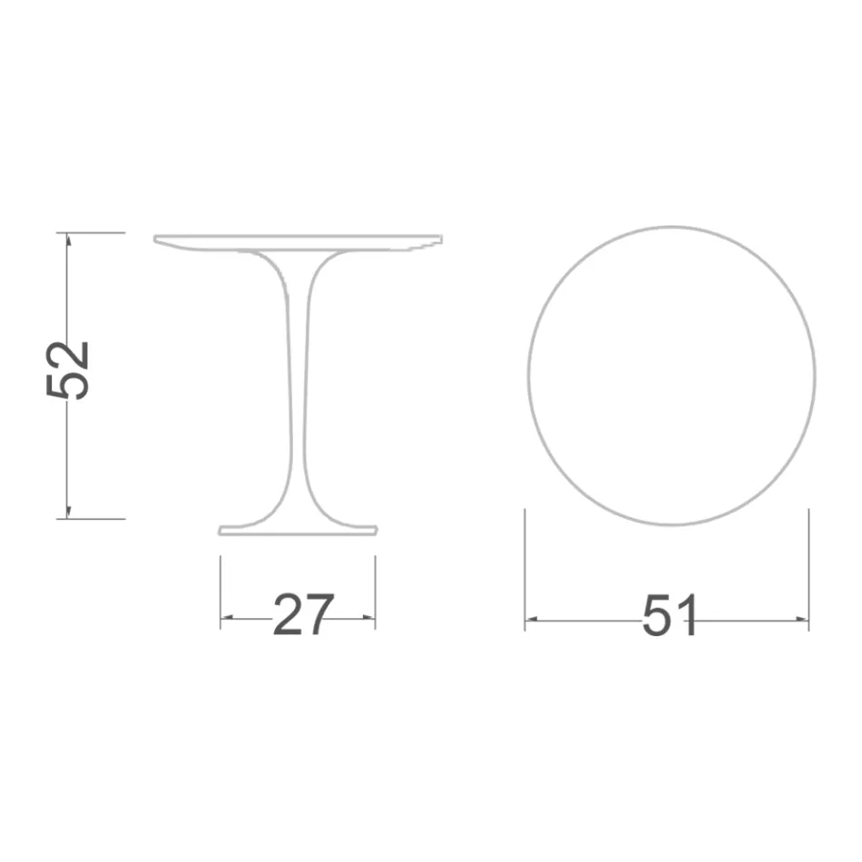 Eero Saarinen H 52 Round Coffee Table in Gold Calacatta Marble Made in Italy - Scarlet Viadurini