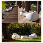 Garden Coffee Table with Round Top in Polyethylene Made in Italy - Tibaldo Viadurini