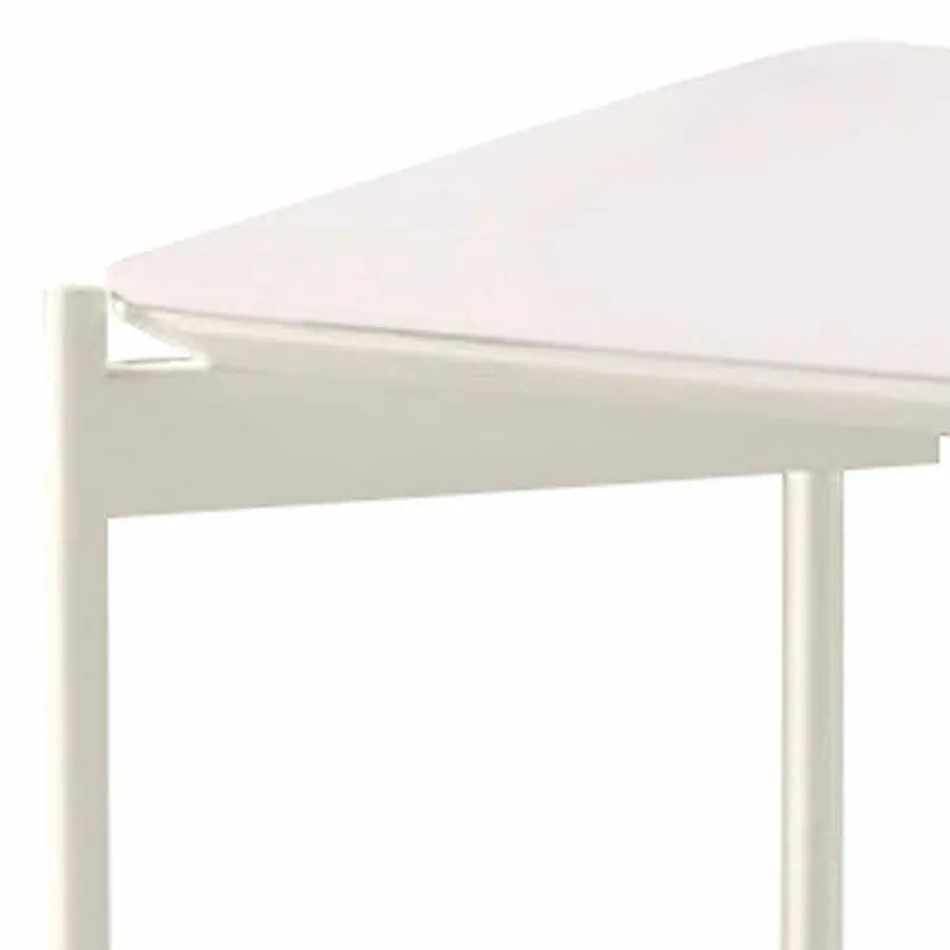 Modern Design Square Ceramic and Metal Coffee Table - Porcupine Viadurini