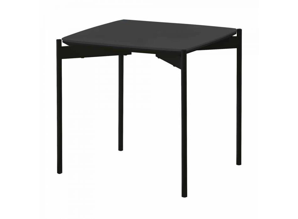 Modern Design Square Ceramic and Metal Coffee Table - Porcupine Viadurini