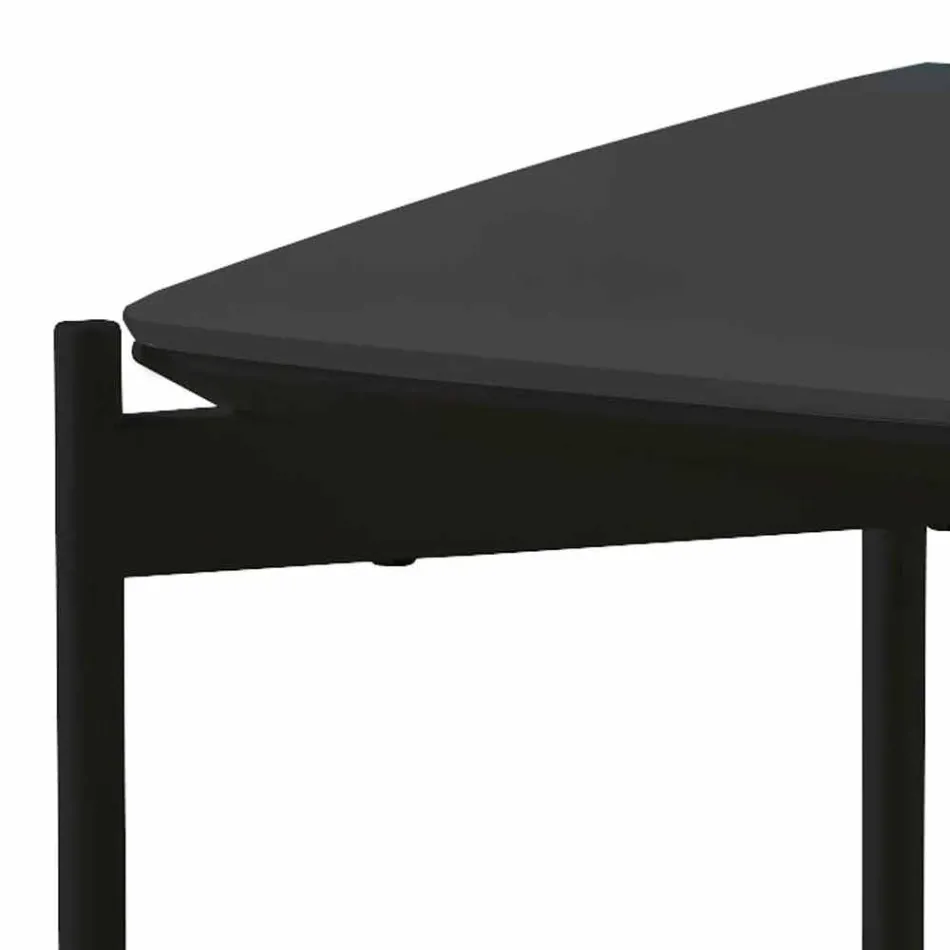 Modern Design Square Ceramic and Metal Coffee Table - Porcupine Viadurini