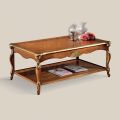 Luxury Walnut Wood and Gold Inlaid Coffee Table Made in Italy - Cambrige