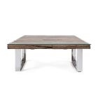 Coffee Table in Recycled Wood and Glass Legs in Steel Homemotion - Gnomea Viadurini
