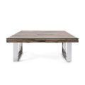 Coffee Table in Recycled Wood and Glass Legs in Steel Homemotion - Gnomea