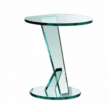 Side Table Sofa in Extra-clear Glass Made in Italy - Tarzan Viadurini