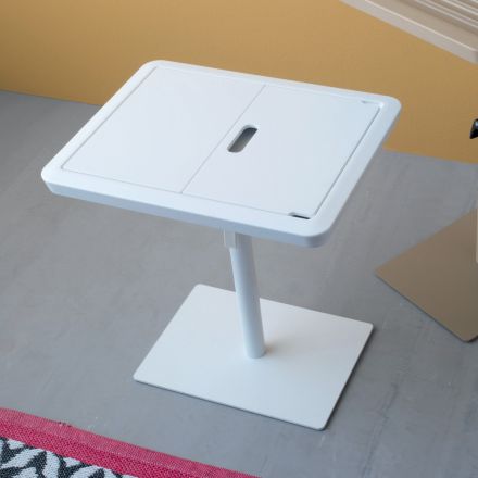 Sofa Side Table Metal and PVC Adjustable Height for Tablet - Tekniko Viadurini