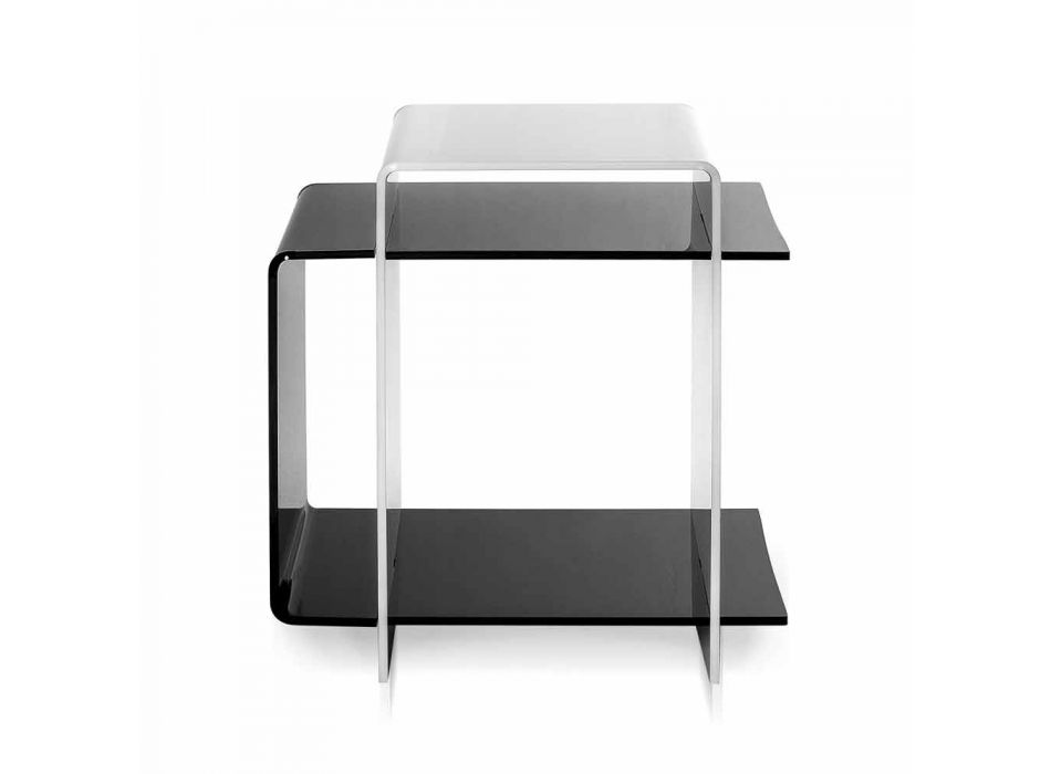 Contemporary coffee table with 3 shelves black and white Gosto made in Italy