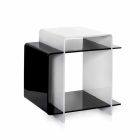 Contemporary coffee table with 3 shelves black and white Gosto made in Italy Viadurini