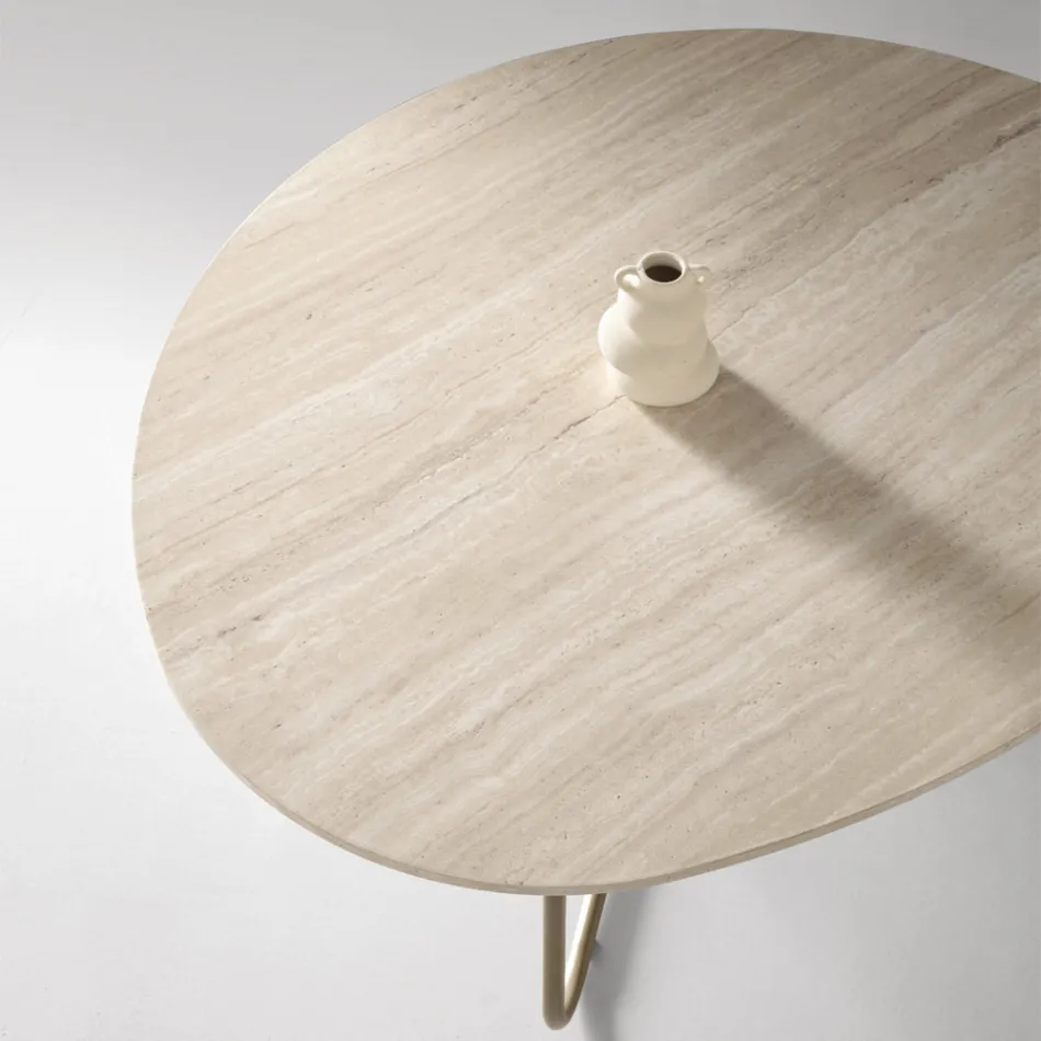 Relia - Modern Coffee Table in MDF and Painted Metal in Various Finishes Viadurini
