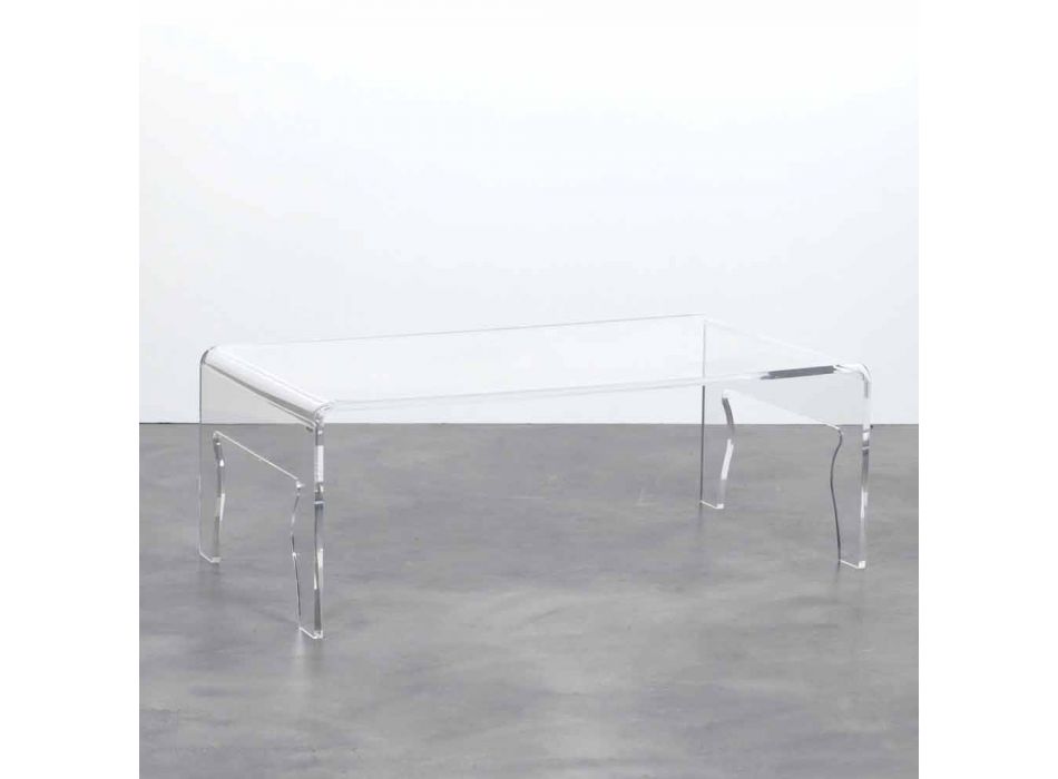 Modern table in transparent methacrylate L85xP50xH31cm, Chris Viadurini