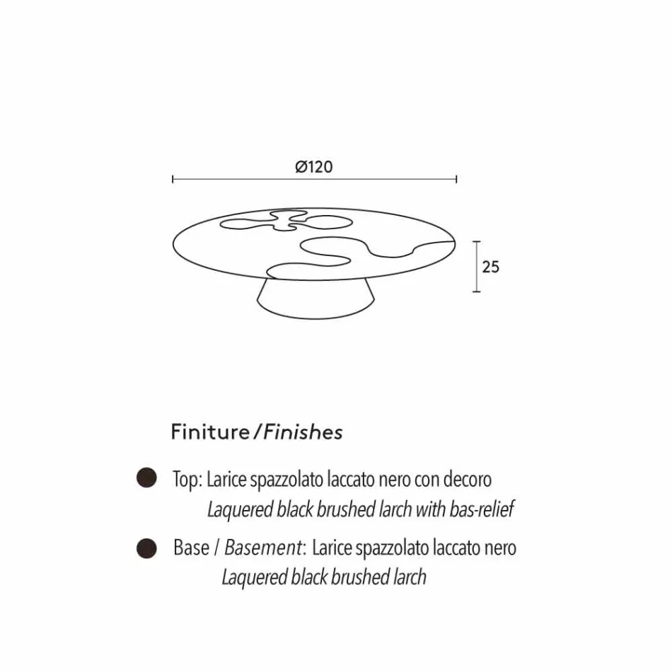 Contemporary black coffee table made of lacquered larch wood Lily Viadurini