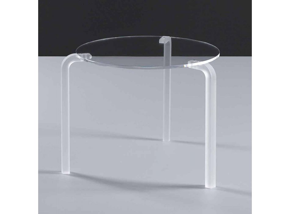 Modern round high table in transparent methacrylate Armando Viadurini