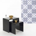 Modern design black side table 50x50 cm Terry Big, made in Italy
