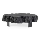 Homemotion Black Coffee Table in Steel and Natural Acacia Wood - Camala Viadurini