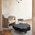 Homemotion Black Coffee Table in Steel and Natural Acacia Wood - Camala Viadurini