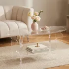 Ilaria - Transparent Plexiglass Oval Coffee Table Made in Italy Viadurini