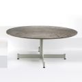 Oval Outdoor Coffee Table with Steel Base Made in Italy - Armony