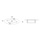 Oval Living Room Metal Coffee Table and Two-Tone Ceramic Top - Comacchio Viadurini