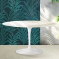 Saarinen Tulip Oval Coffee Table H 41 cm in Glossy Calacatta Gold Florim Ceramic - Scarlet