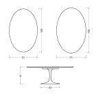 Saarinen Tulip Oval Coffee Table H 41 cm in Florim Calacatta Gold Matt Ceramic - Scarlet Viadurini