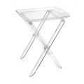 Folding Table with Transparent Plexiglass Tray 2 Sizes - Robbie