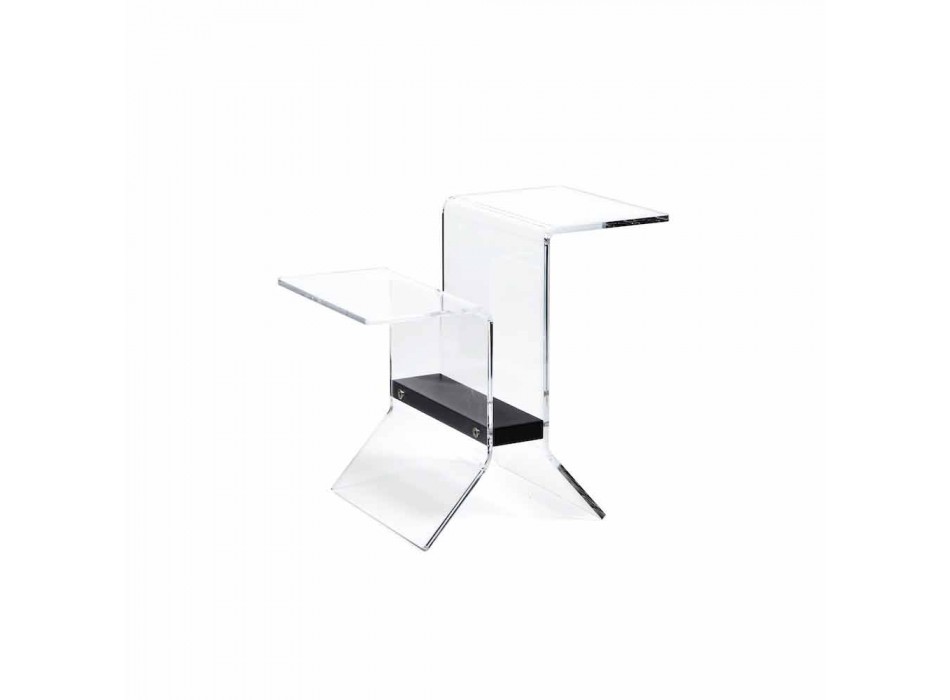 Coffee table / magazine rack in transparent methacrylate and lacquered mdf Noan Viadurini