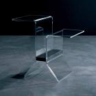 Coffee table / magazine rack in transparent methacrylate and lacquered mdf Noan Viadurini