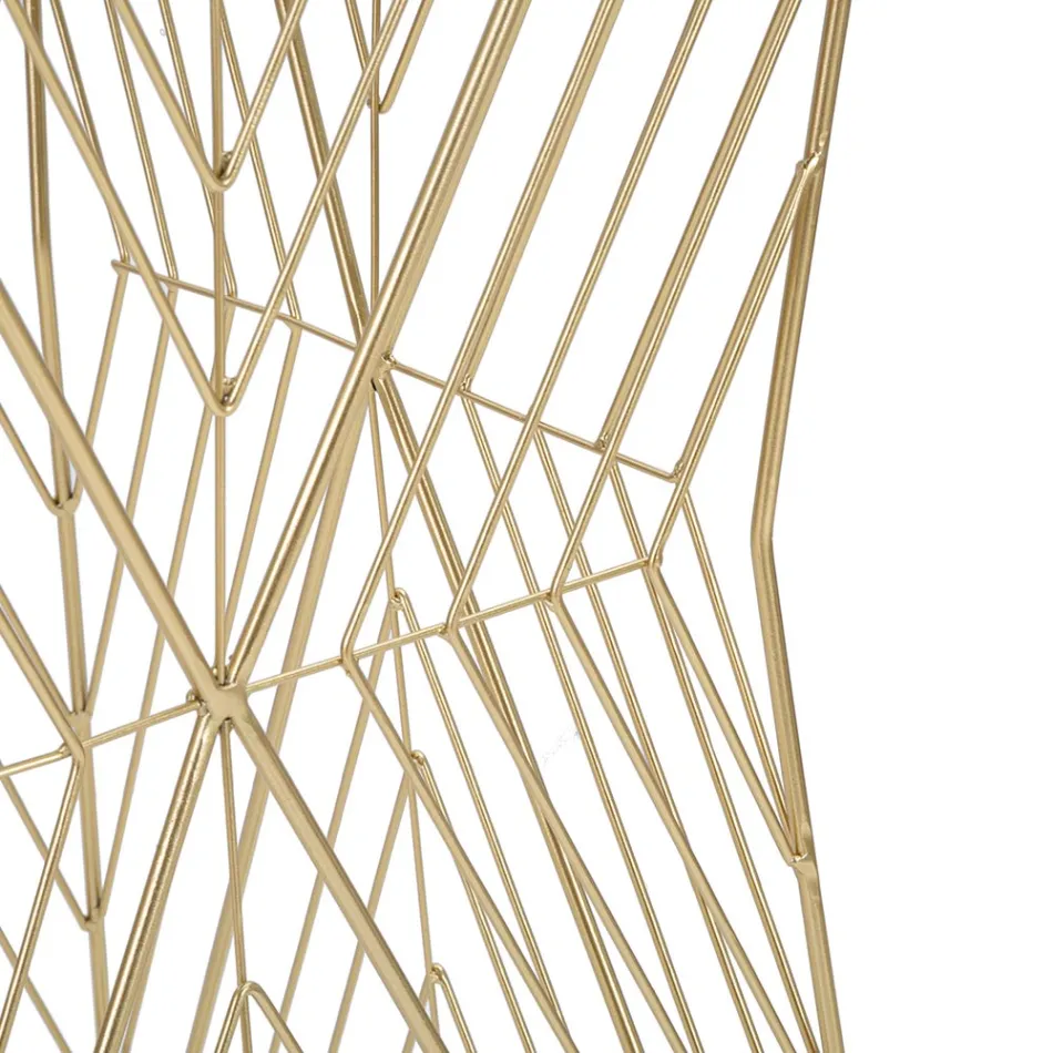 Telephone table in golden iron and mirrored glass top - Olivia Viadurini