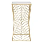 Telephone table in golden iron and mirrored glass top - Olivia Viadurini