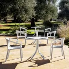 Square Outdoor Bar Table 4 Legs in Aluminum in 2 Colors - Filomena Viadurini