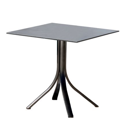 Square Outdoor Bar Table 4 Legs in Aluminum in 2 Colors - Filomena Viadurini