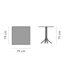 Square Outdoor Bar Table 4 Legs in Aluminum in 2 Colors - Filomena Viadurini