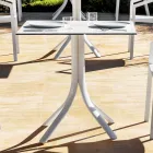 Square Outdoor Bar Table 4 Legs in Aluminum in 2 Colors - Filomena Viadurini