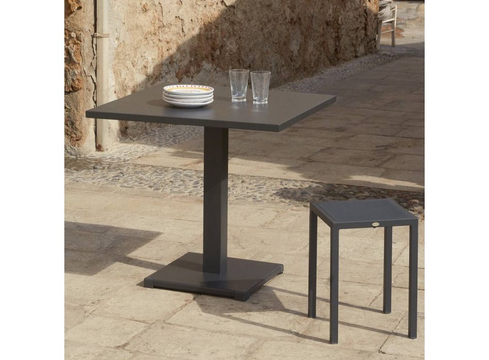 Square Outdoor Coffee Table with Aluminum Base Made in Italy - Nymeria Viadurini