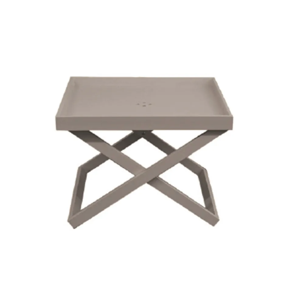 Square Aluminum Outdoor Coffee Table with Removable Tray - Vander Viadurini