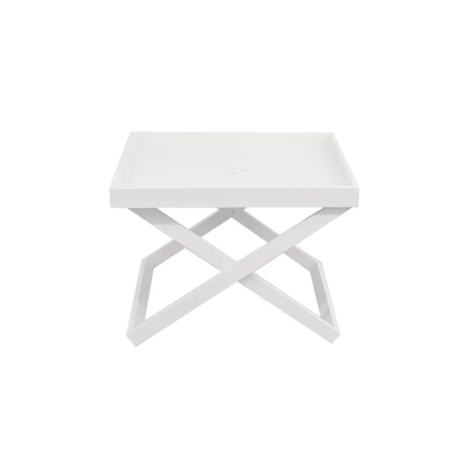 Square Aluminum Outdoor Coffee Table with Removable Tray - Vander Viadurini