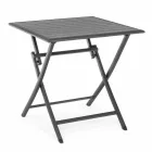 Square Folding Outdoor Coffee Table in Painted Aluminum - Hunt Viadurini