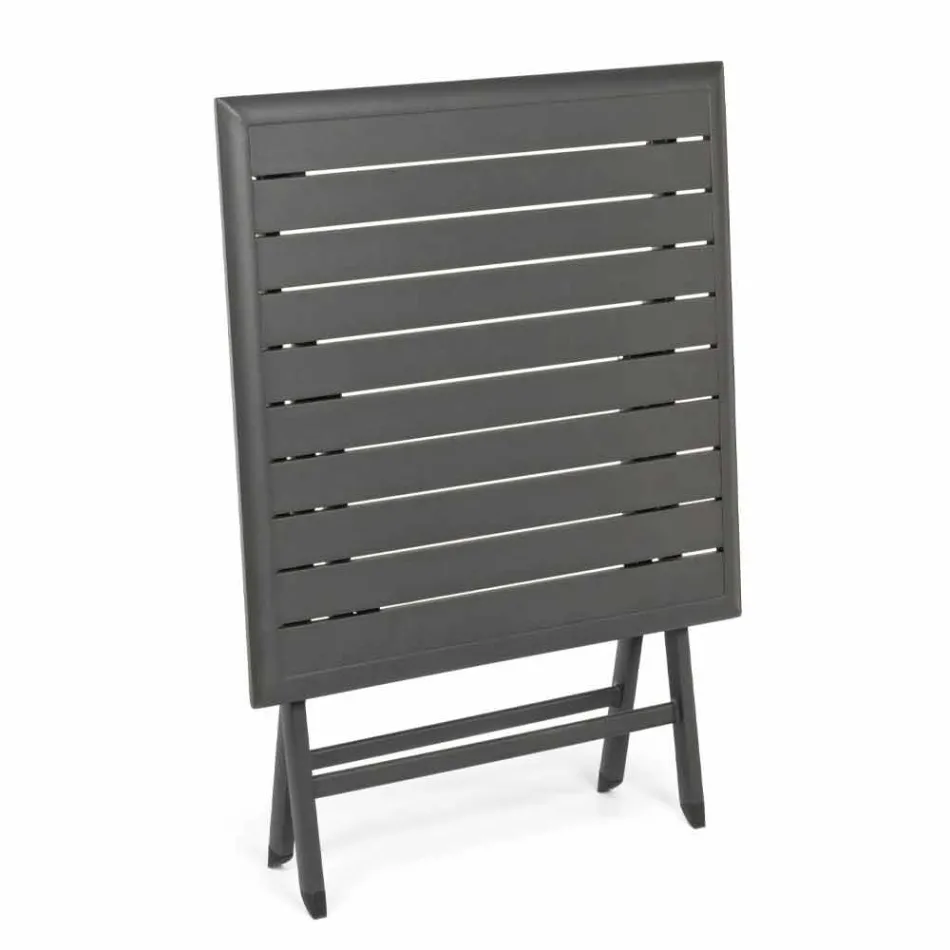 Square Folding Outdoor Coffee Table in Painted Aluminum - Hunt Viadurini