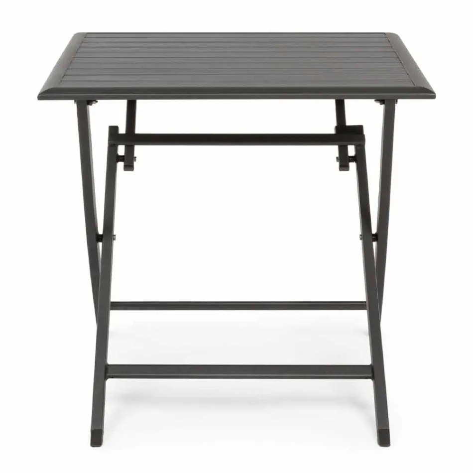 Square Folding Outdoor Coffee Table in Painted Aluminum - Hunt Viadurini