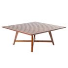 Square Garden Coffee Table in Polished Mahogany Made in Italy - Balin Viadurini