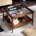 Square Living Room Coffee Table with Glass Top Made in Italy - Tepeyoti