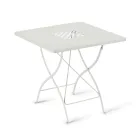 Square Folding Outdoor Table in Galvanized Steel Made in Italy - Selvaggia Viadurini