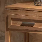 Coffee Table Made of Solid Teak Wood with 1 Drawer - Acrylic Viadurini