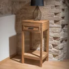 Coffee Table Made of Solid Teak Wood with 1 Drawer - Acrylic Viadurini