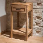 Coffee Table Made of Solid Teak Wood with 1 Drawer - Acrylic Viadurini