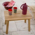 Rectangular Garden Coffee Table in Teak Wood Made in Italy - Liberato Viadurini