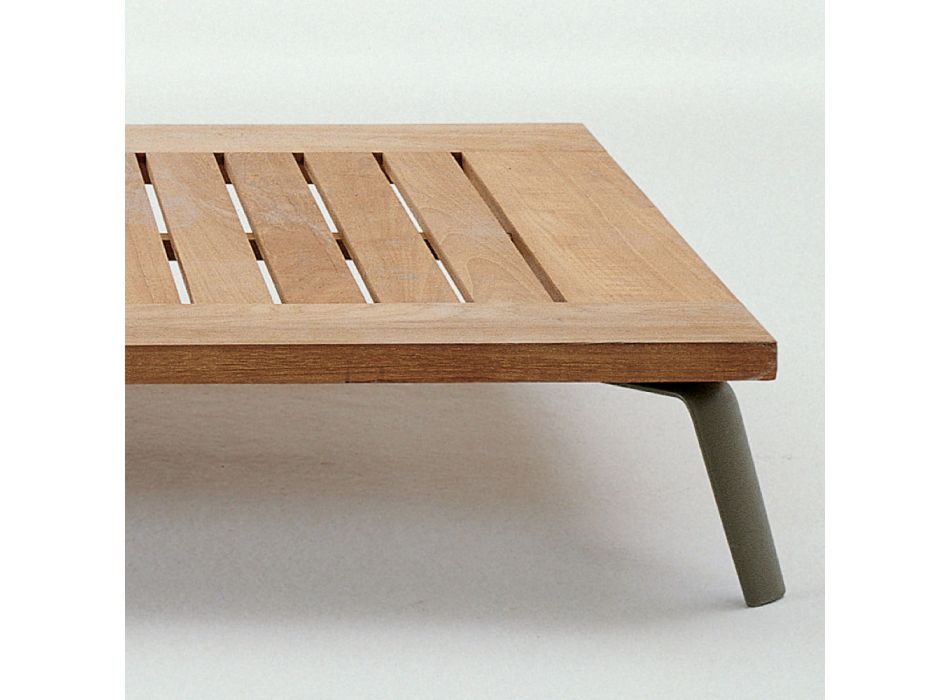 Rectangular Garden Coffee Table in Teak Wood Made in Italy - Taranee Viadurini